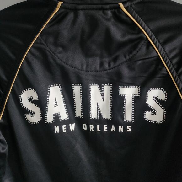 NFL Team Apparel New Orleans Saints Women's Size Small Zip  Rhinestone Bling - Picture 8 of 10